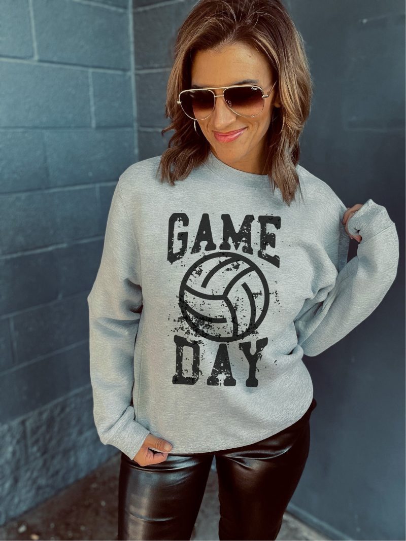 gameday grunge volleyball basic sweatshirt basketball sweatshirt gildan 18000 sweatshirt 873907