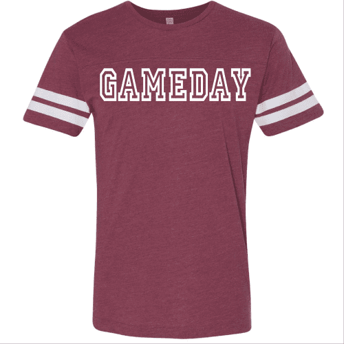 Gameday unisex varsity tee Varsity gameday tee LAT S Vintage Burgundy/white