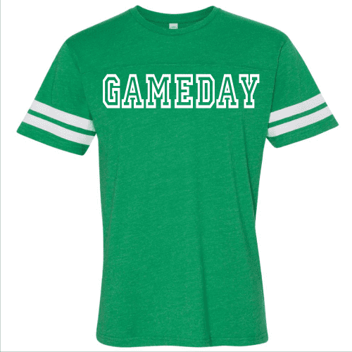 Gameday unisex varsity tee Varsity gameday tee LAT S Vintage Kelly green/white 