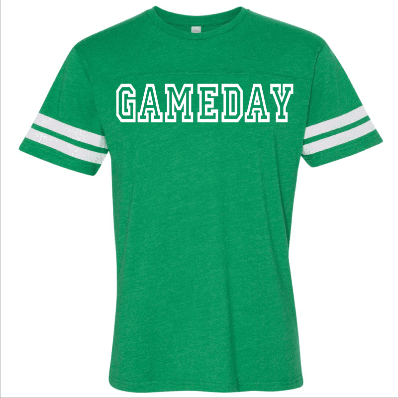 Gameday unisex varsity tee Varsity gameday tee LAT S Vintage Kelly green/white