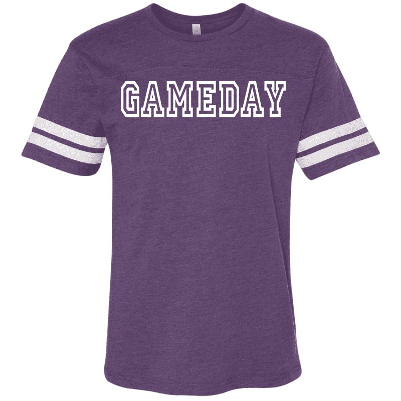 Gameday unisex varsity tee Varsity gameday tee LAT S Vintage purple/white