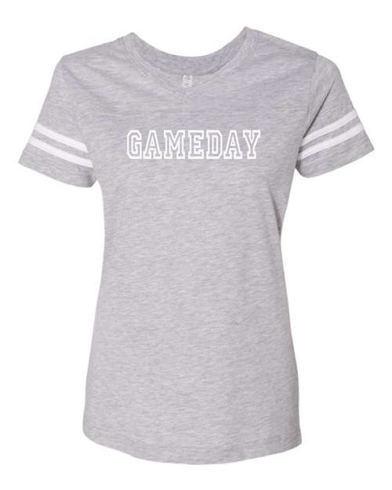 Gameday womens varsity tee Varsity gameday tee LAT womens varsity tee S Heather grey/white