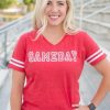 Gameday womens varsity tee Varsity gameday tee LAT womens varsity tee S Vintage red/white