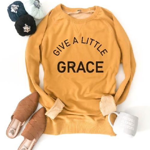 Give a little grace french terry raglan Fall French Terry raglan Lane seven and cotton heritage French Terry raglans XS Mustard 