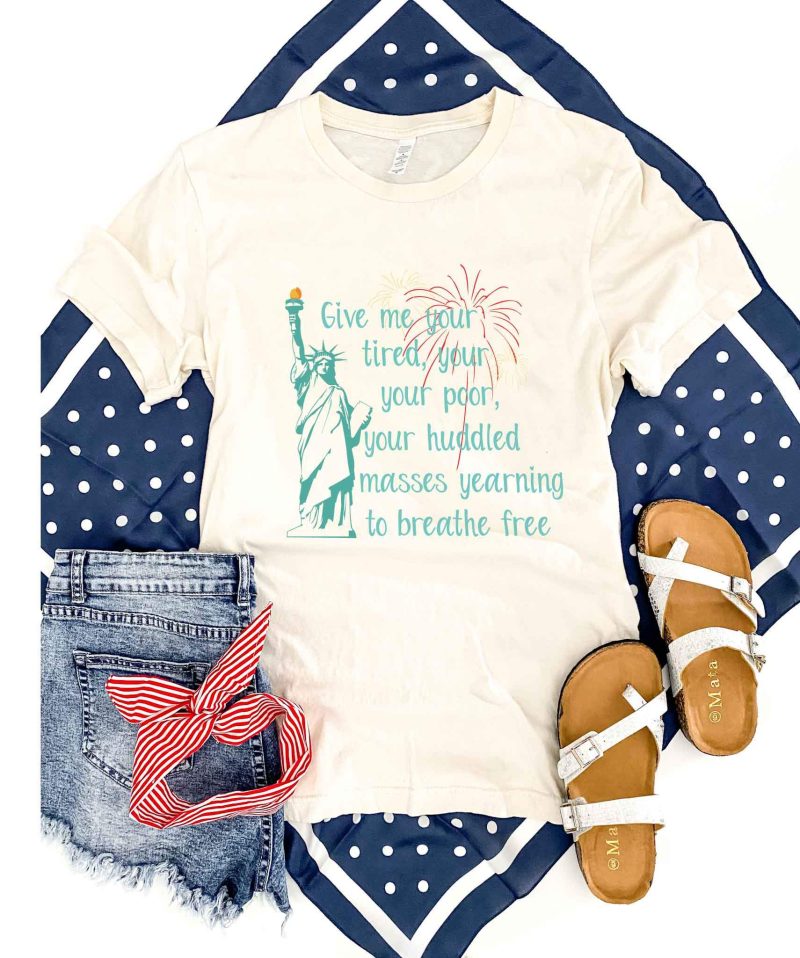 give me your tired tee short sleeve patriotic tee bella canvas 3001 154455