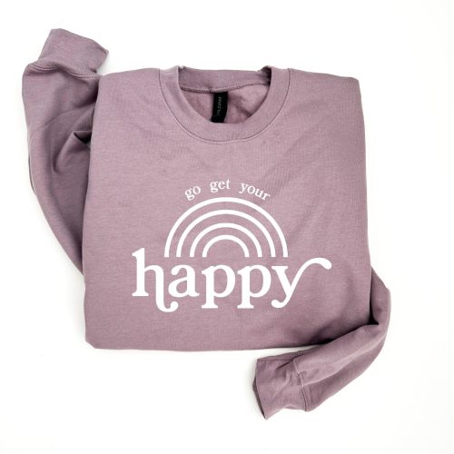 Go get your happy fleece sweatshirt Holiday French Terry raglan Independent Trading company lightweight sweatshirt 