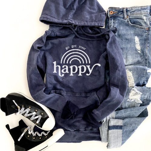 Go get your happy vintage wash hoodie Edgy hoodie Lane Seven vintage hoodie XS Vintage navy 