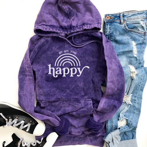 Go get your happy vintage wash hoodie Edgy hoodie Lane Seven vintage hoodie XS Vintage purple 