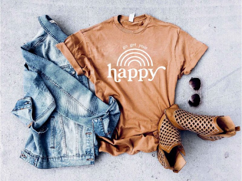 go get your happy vintage wash tee short sleeve miscellaneous tee lane 7 15004 camel 737839