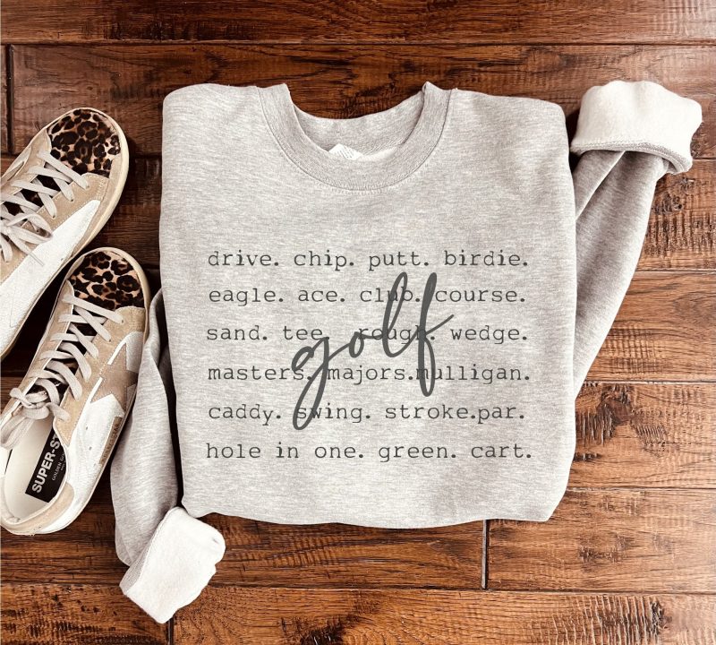 Golf words basic sweatshirt Sports collection Gildan 18000 sweatshirt