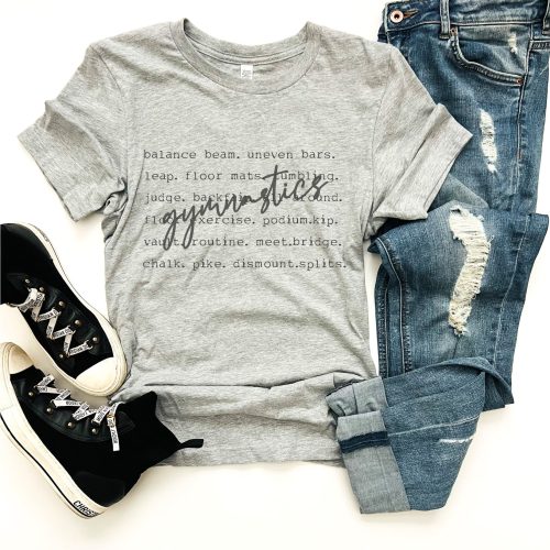 Gymnastics words tee Sports Bella canvas 3001