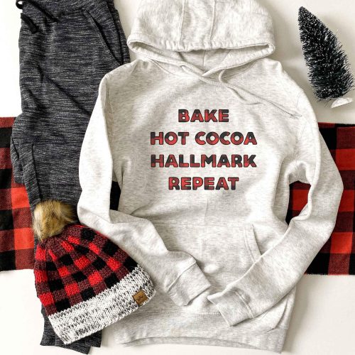 hallmark repeat hoodie holiday hoodie lane seven unisex hoodie oatmeal 215161