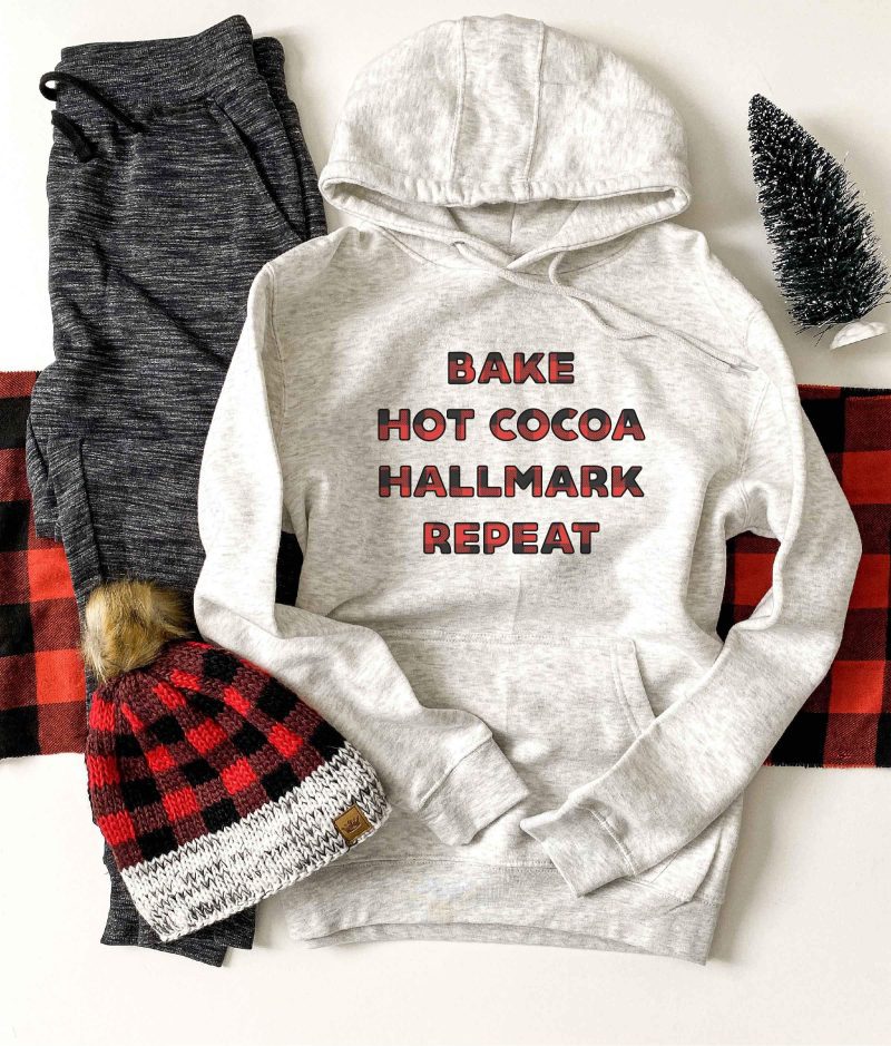 hallmark repeat hoodie holiday hoodie lane seven unisex hoodie oatmeal 215161