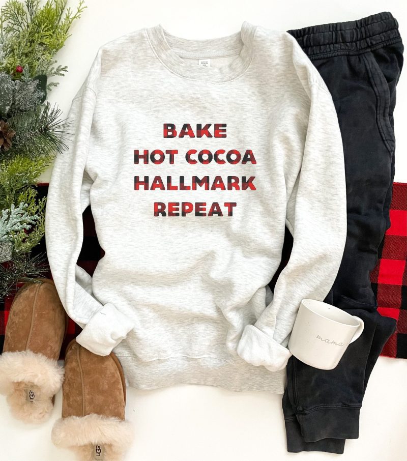 hallmark repeat sweatshirt holiday sweatshirt lane seven unisex sweatshirt 880227