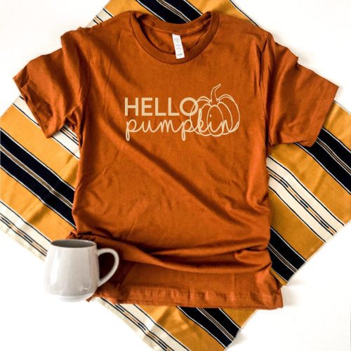 hello pumpkin tee short sleeve fall tee bella 3001 autumn 132227