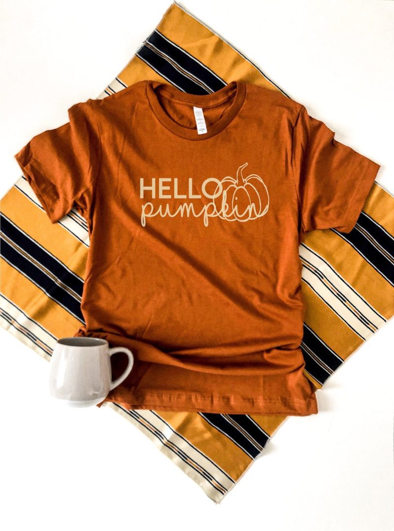 hello pumpkin tee short sleeve fall tee bella 3001 autumn 132227