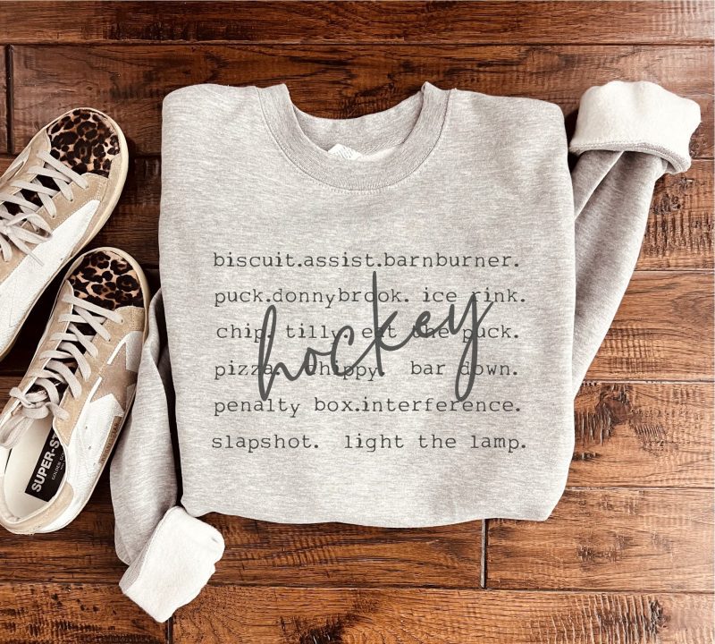 hockey words basic sweatshirt sports collection gildan 18000 sweatshirt 853311