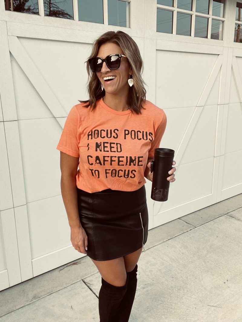 hocus pocus i need caffeine to focus short sleeve halloween tee bella canvas 3001 744003