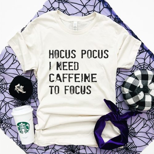 hocus pocus i need caffeine to focus tee short sleeve halloween tee bella canvas 3001 109489