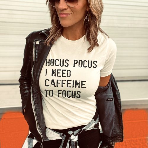 hocus pocus i need caffeine to focus tee short sleeve halloween tee bella canvas 3001 125272