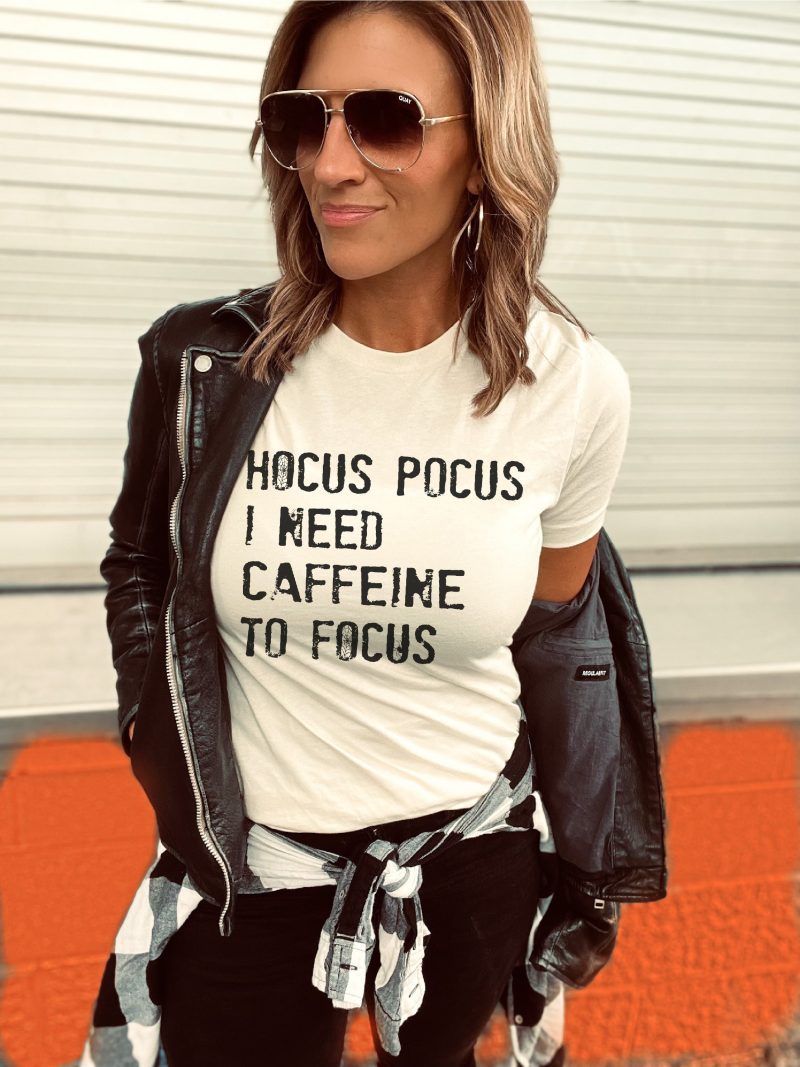 hocus pocus i need caffeine to focus tee short sleeve halloween tee bella canvas 3001 125272