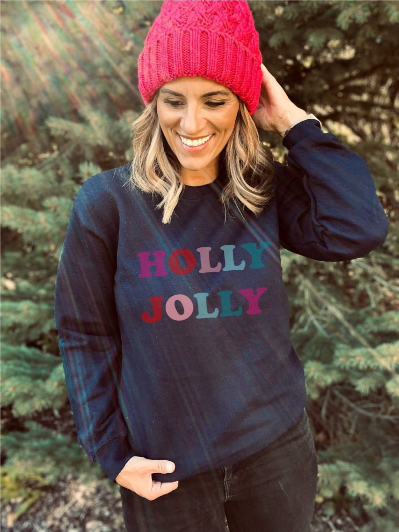 Holly Jolly basic sweatshirt Holiday sweatshirt Gildan 18000 sweatshirt