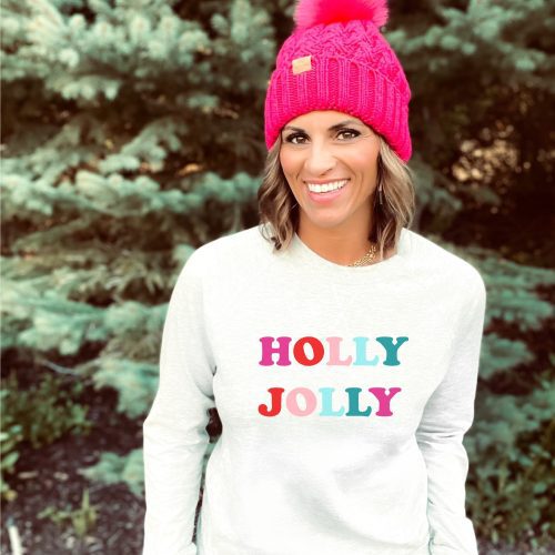 Holly Jolly french terry raglan Holiday French Terry raglan Independent trading ss1000c White XS 