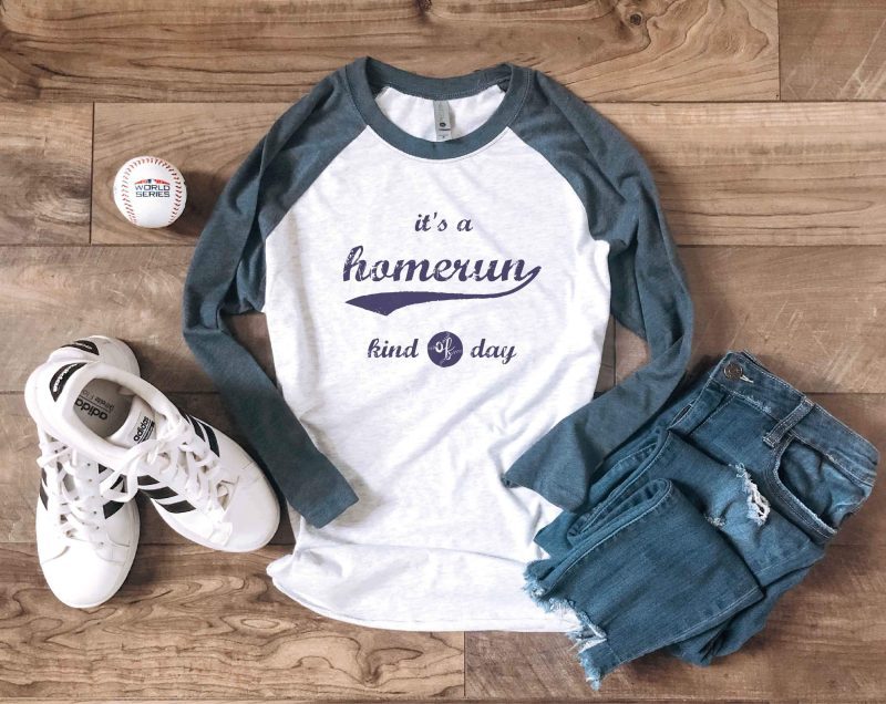 homerun kind of day baseball tee 34 sleeve baseball tee next level 6051 heather whiteindigo 826489