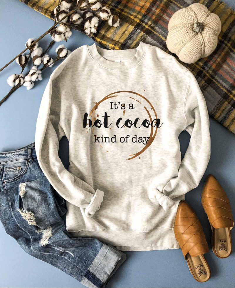 Hot cocoa kind of day sweatshirt Fall Sweatshirt Lane seven unisex sweatshirt