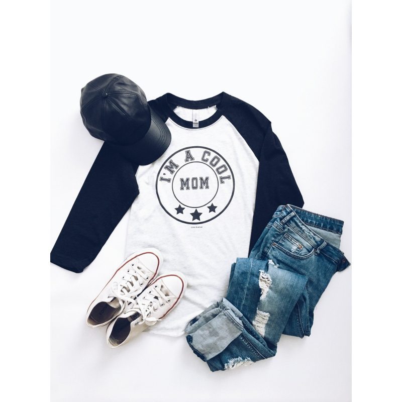 im a cool mom baseball tee baseball mom themed tee next level 6051 baseball tee heather whiteheather black 335670