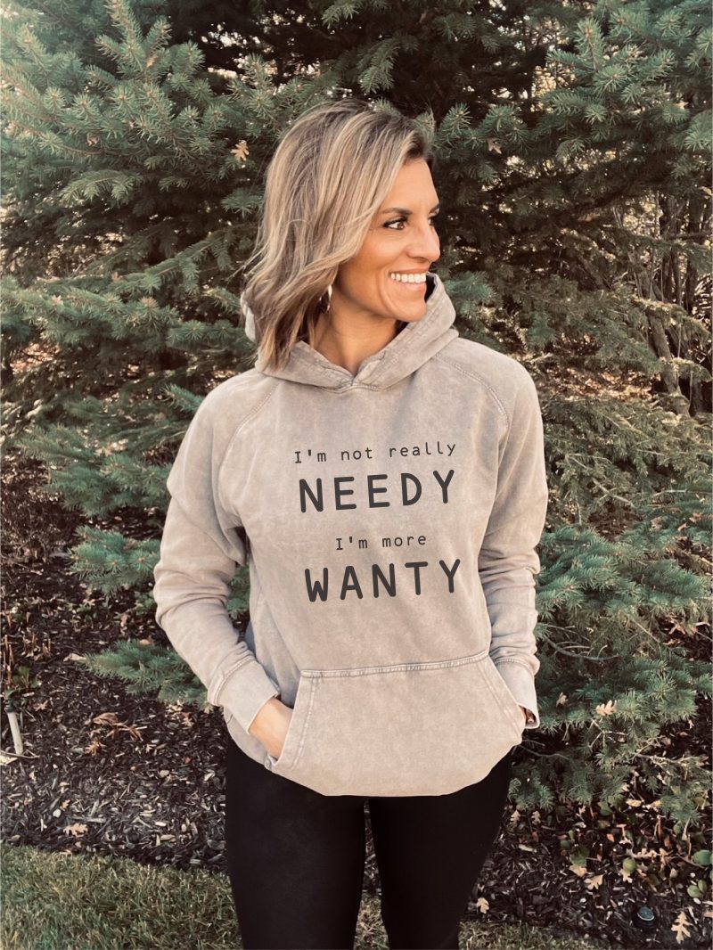 I'm not needy vintage wash hoodie Edgy hoodie Lane Seven vintage hoodie Vintage zinc XS