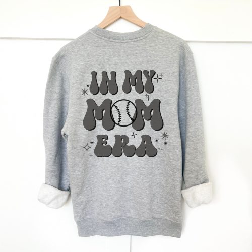 in my baseball mom era back print basic sweatshirt sports collection gildan 18000 sweatshirt 498521