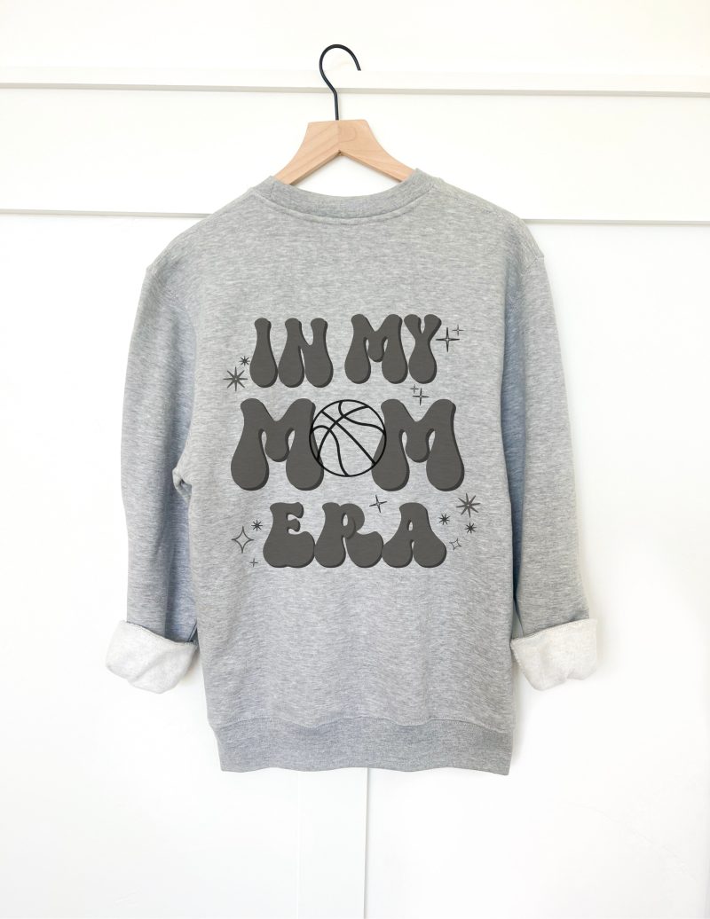 in my basketball mom era back print basic sweatshirt sports collection gildan 18000 sweatshirt 528297