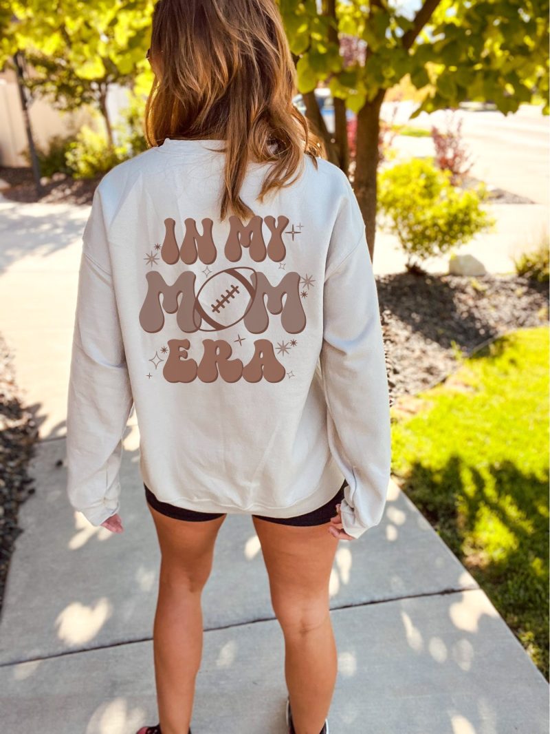 in my football mom era back print basic sweatshirt affirmation collection gildan 18000 sweatshirt 651349