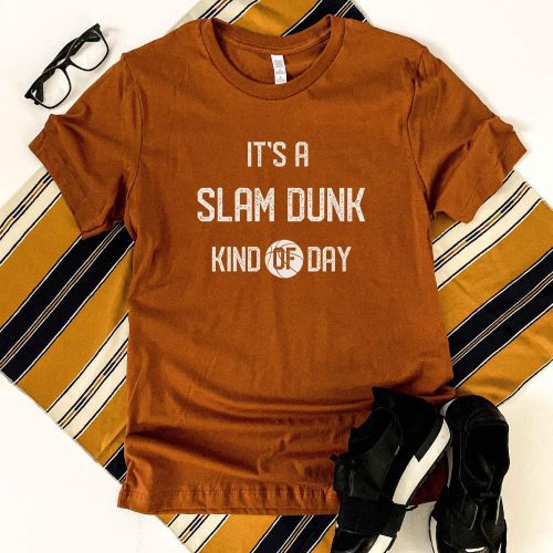 It's a slam dunk kind of day tee Short sleeve basketball tee Bella Canvas 3001 dark heather grey XS Autumn