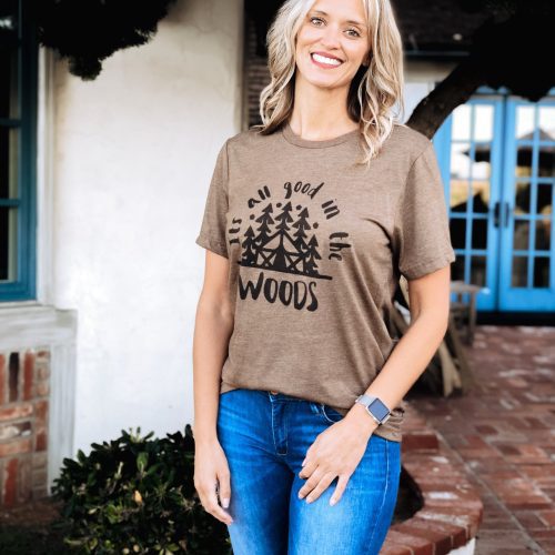 It’s all good in the woods Short sleeve camping tee Bella Canvas 3001 XS Heather brown 