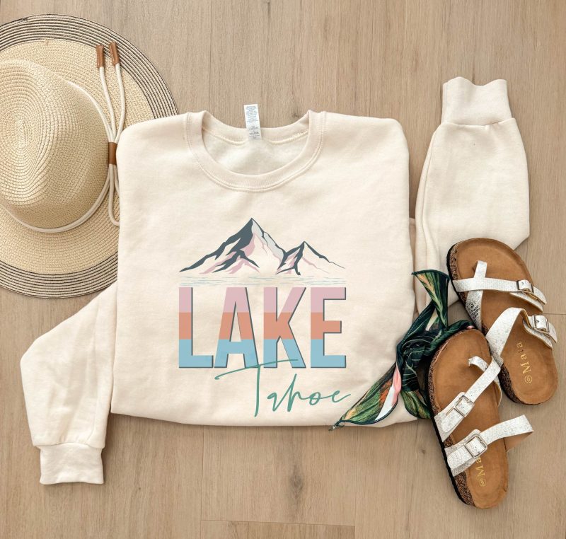 lake tahoe mountains fleece sweatshirt national park collection tultex fleece 340 sand 430753