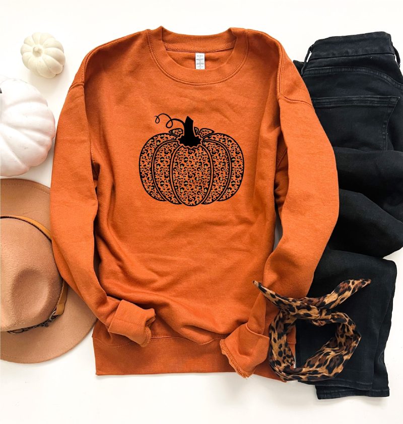 leopard pumpkin sweatshirt fall sweatshirt ch fleece sweatshirt adobe 925072