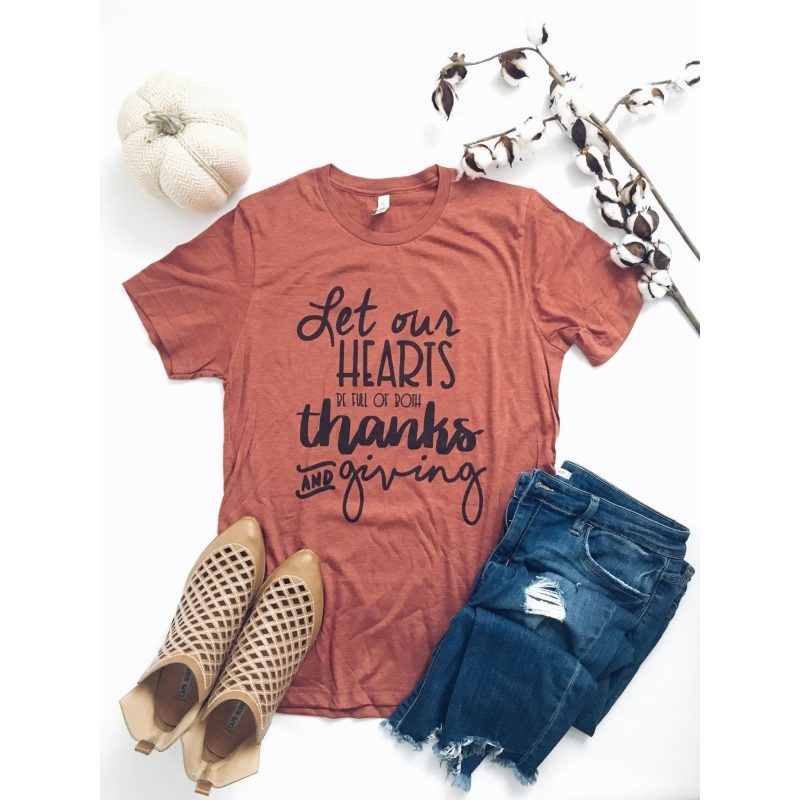 let our hearts tee bella canvas 3001 heather clay 482111