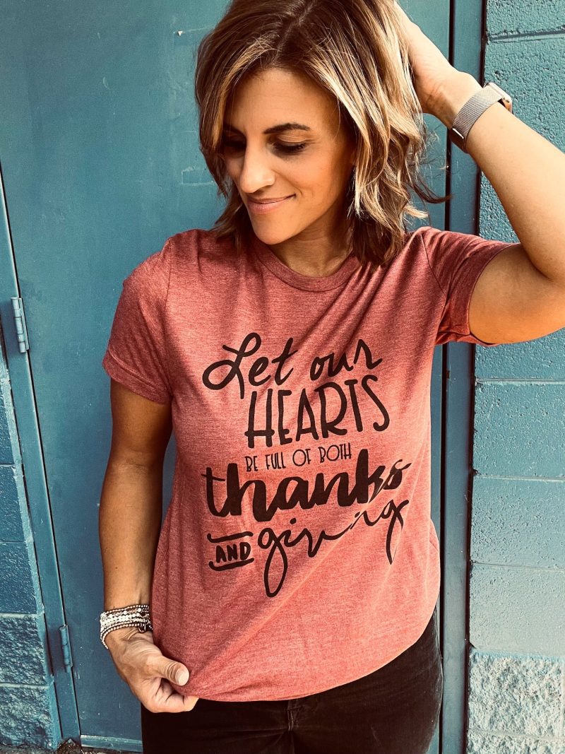 let our hearts tee bella canvas 3001 heather clay 775190