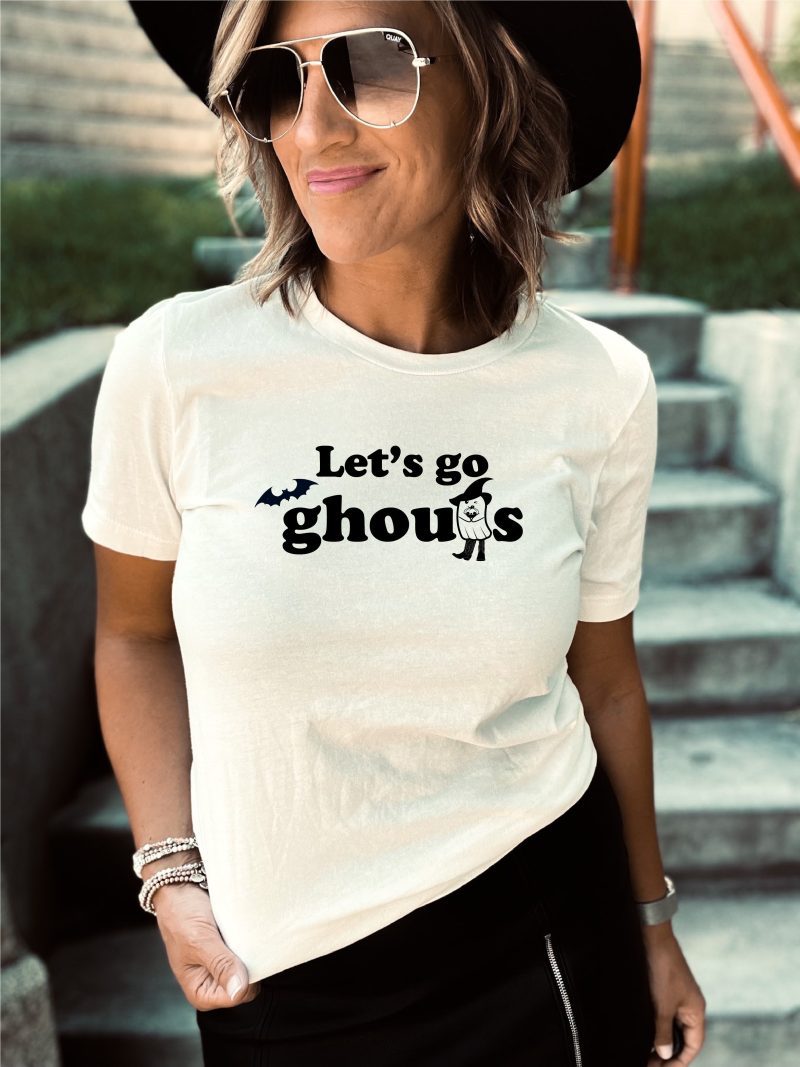 lets go ghouls tee short sleeve halloween tee bella canvas 3001 370357