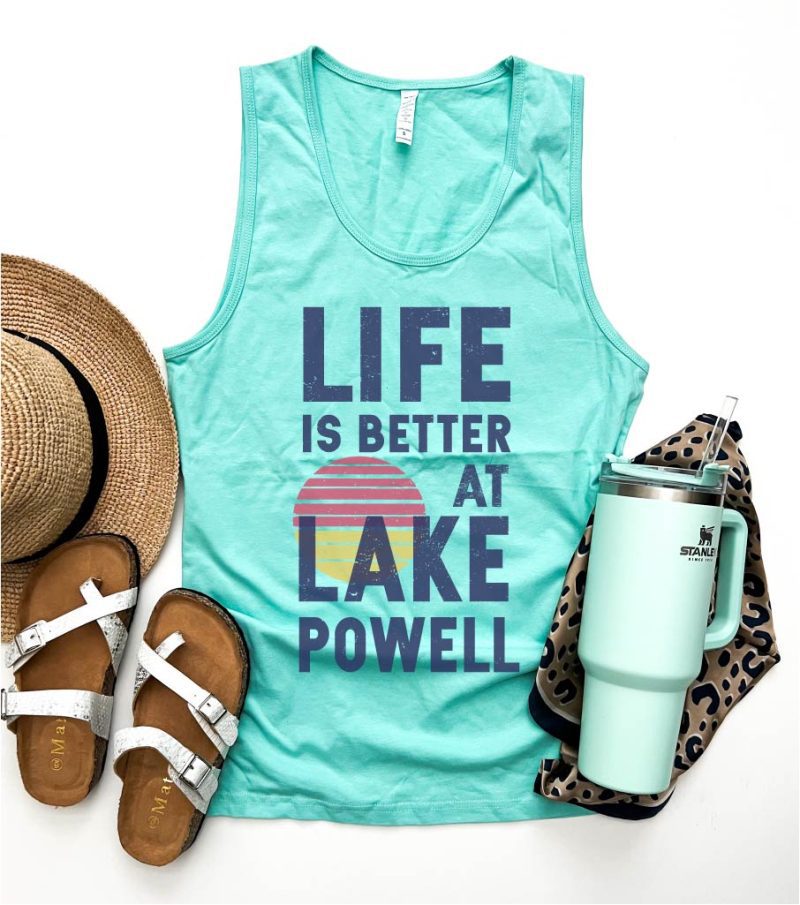 life is better at lake powell unisex tank national park collection cotton heritage mc1790 silver is bella 3480 437355