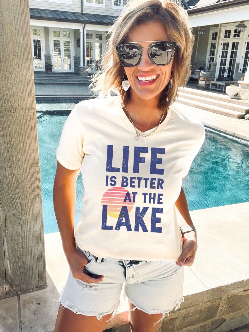 life is better at the lake tee short sleeve summer tee bella canvas 3001 301283