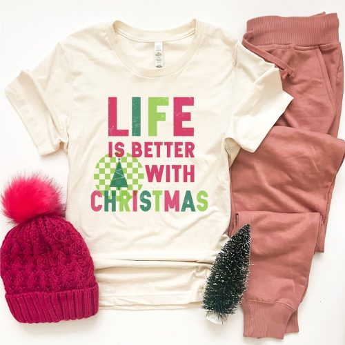 life is better with christmas tee short sleeve holiday tee lane seven premium tee 646297