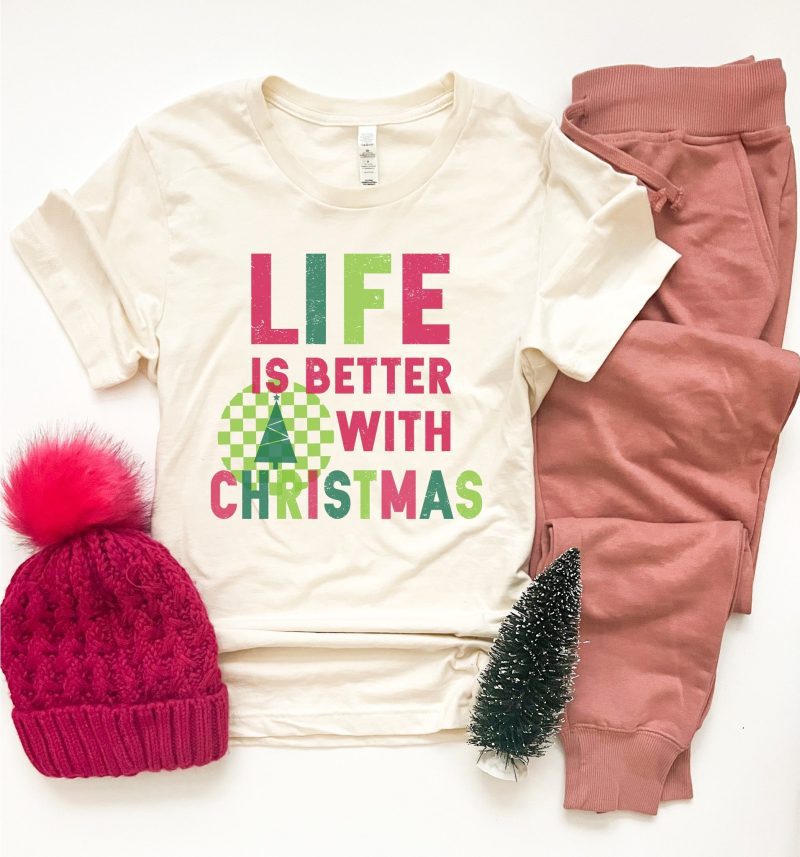 life is better with christmas tee short sleeve holiday tee lane seven premium tee 646297