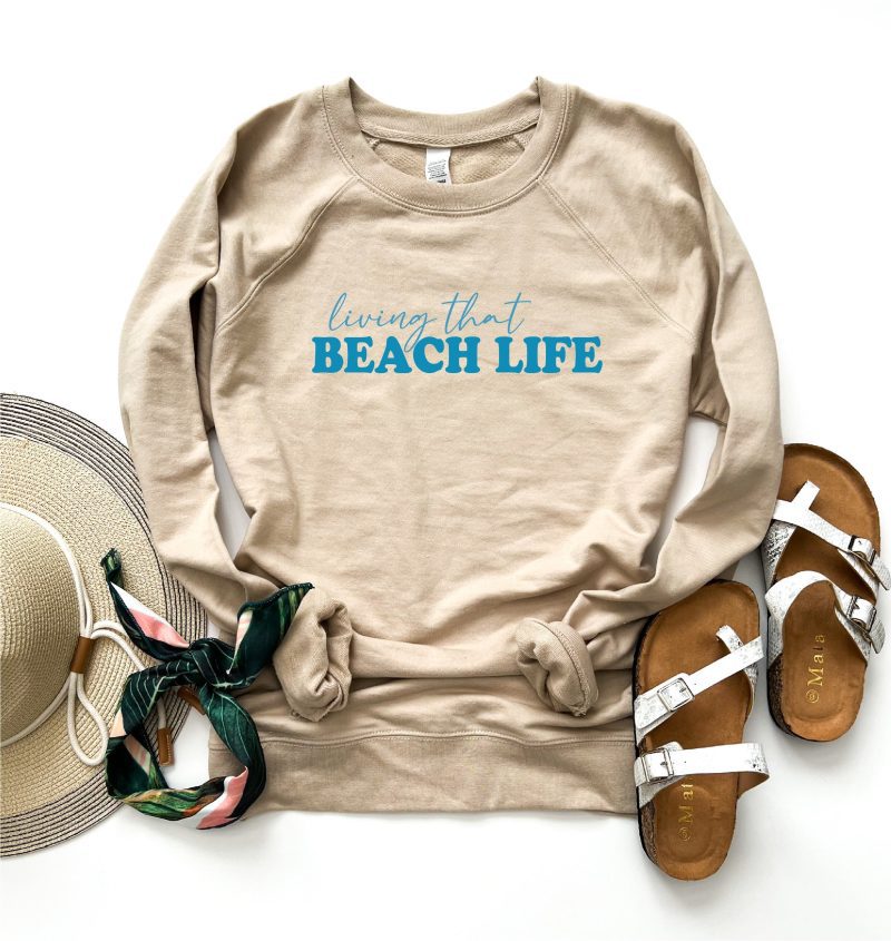 living that beach life french terry raglan lake french terry raglan independent trading french terry raglan 400276