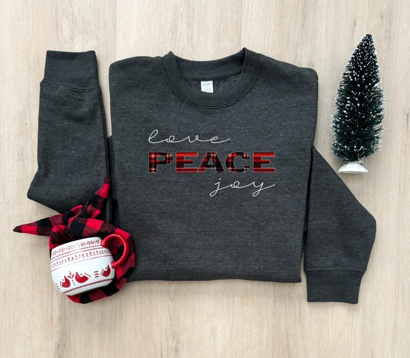 love peace joy sweatshirt holiday sweatshirt lane seven and independent trading unisex sweatshirt 215620