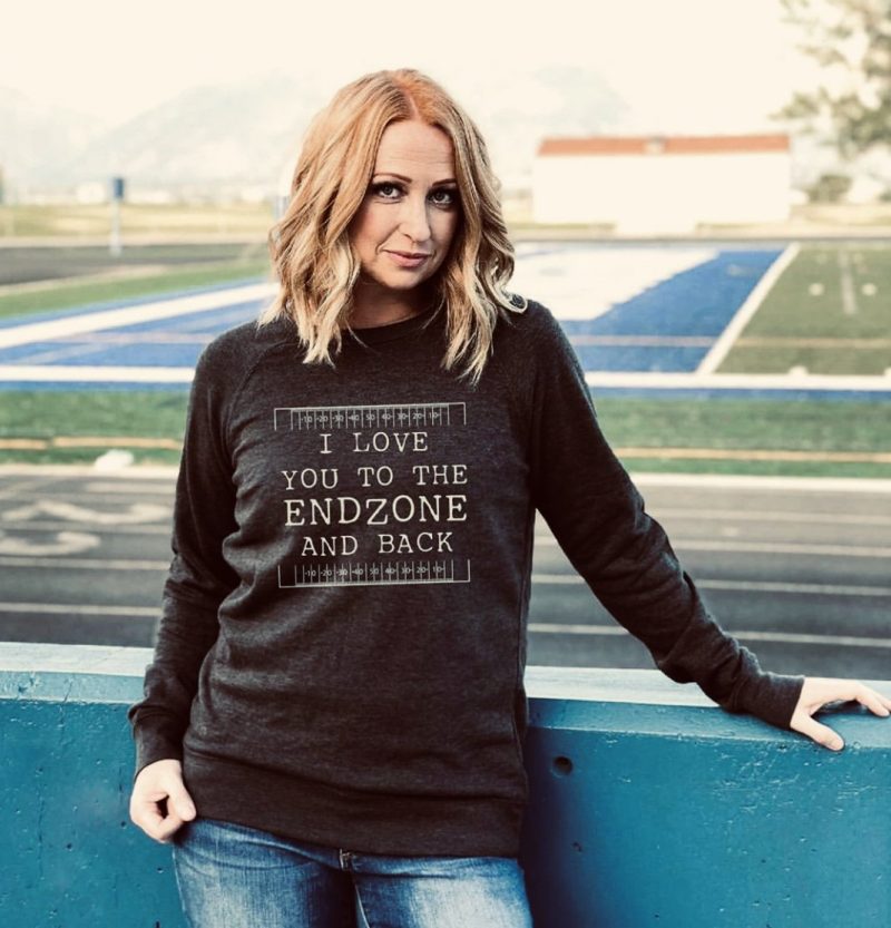 love you to the endzone and back french terry football french terry lane seven french terry raglan charcoal 203284