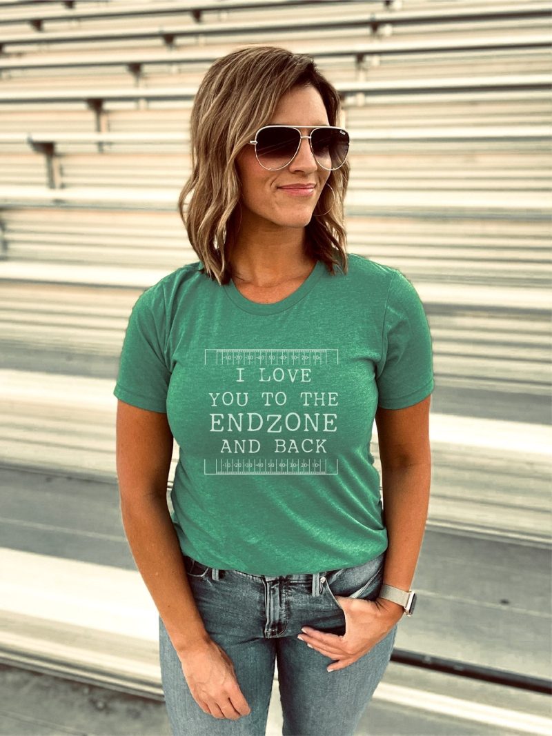 love you to the endzone tee short sleeve football tee bella canvas and next level 910256