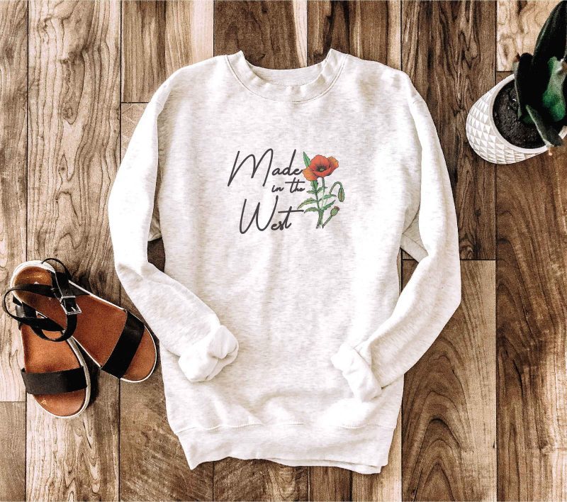 made in the west crewneck sweatshirt miscellaneous sweatshirt lane seven unisex sweatshirt oatmeal 792295